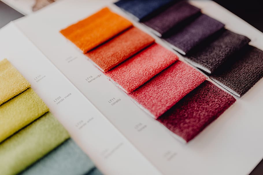 Colorful upholstery fabric samples, interior design, material, HD wallpaper
