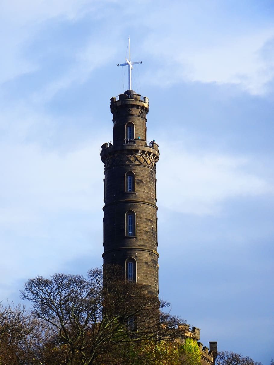 time ball, tower, calton hill, edinburgh, scotland, seafaring, HD wallpaper