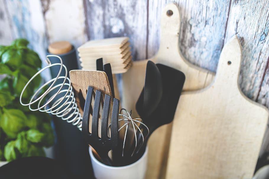 Kitchenware, kitchen utensils, wood - material, no people, close-up HD wallpaper