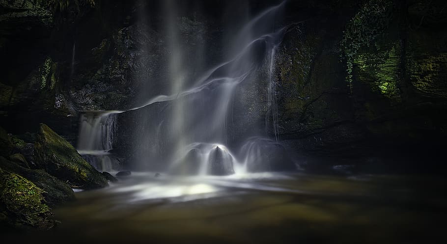Waterfall Wallpaper, blur, daylight, environment, flow, landscape HD wallpaper