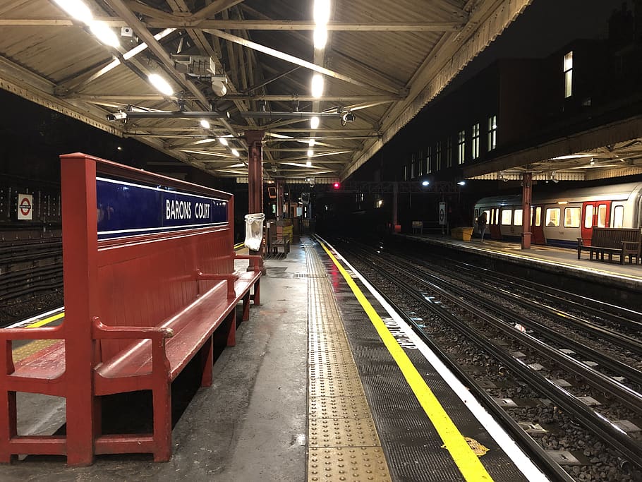 tube, train, station, barons court, commute, early, dark, grey, HD wallpaper