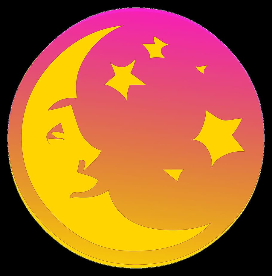 moon, graphic, round, circle, design, color, black background HD wallpaper
