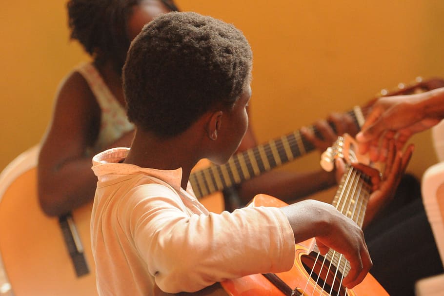 Hd Wallpaper: Africans Playing Guitar, People, Black Children, Black People  | Wallpaper Flare