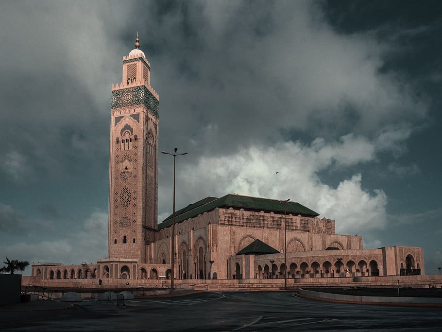 morocco, casablanca, hassan ii mosque, marocco, muslim, muslims, HD wallpaper