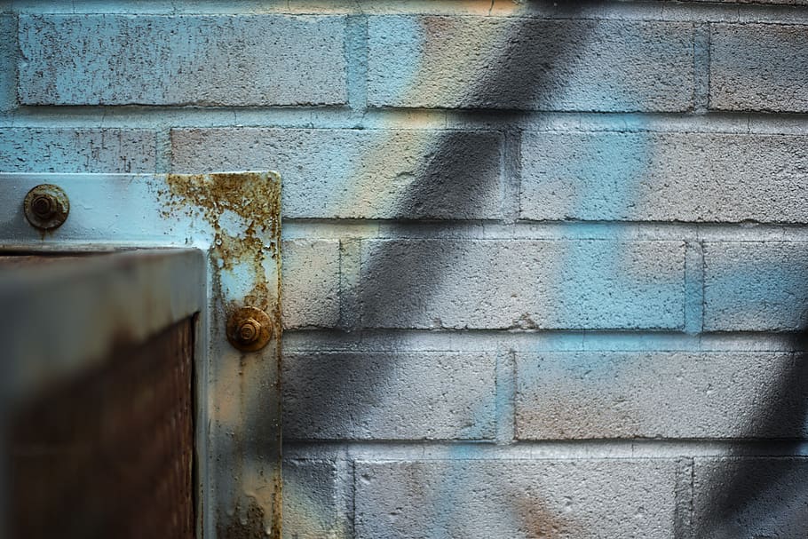 canada, sudbury, rusty, rustic, brick, sprayed, painted, wall HD wallpaper