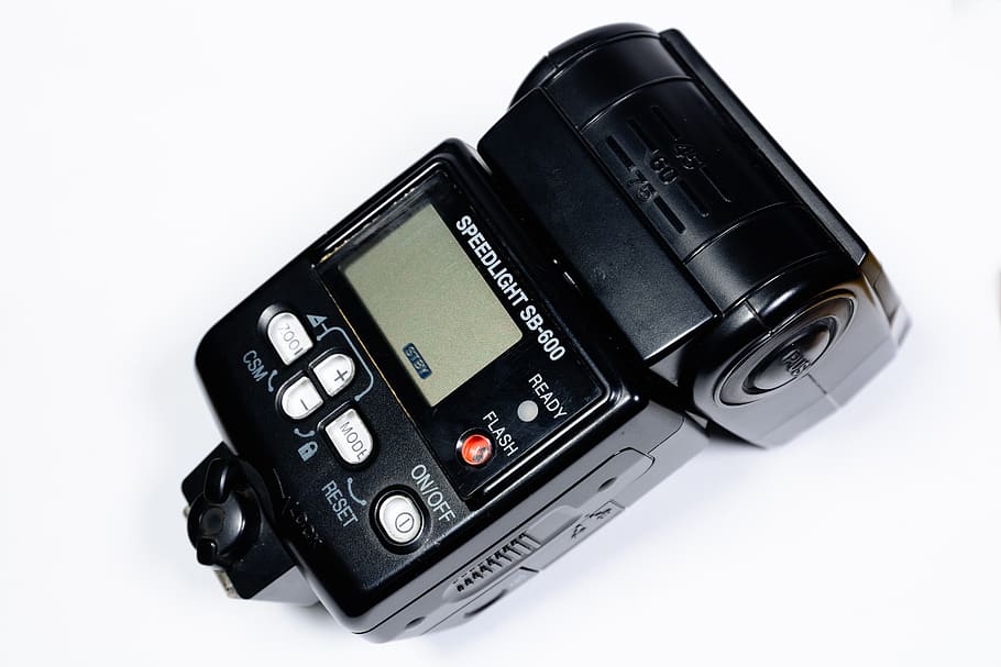 nikon, camera, flash, photography, studio shot, white background HD wallpaper