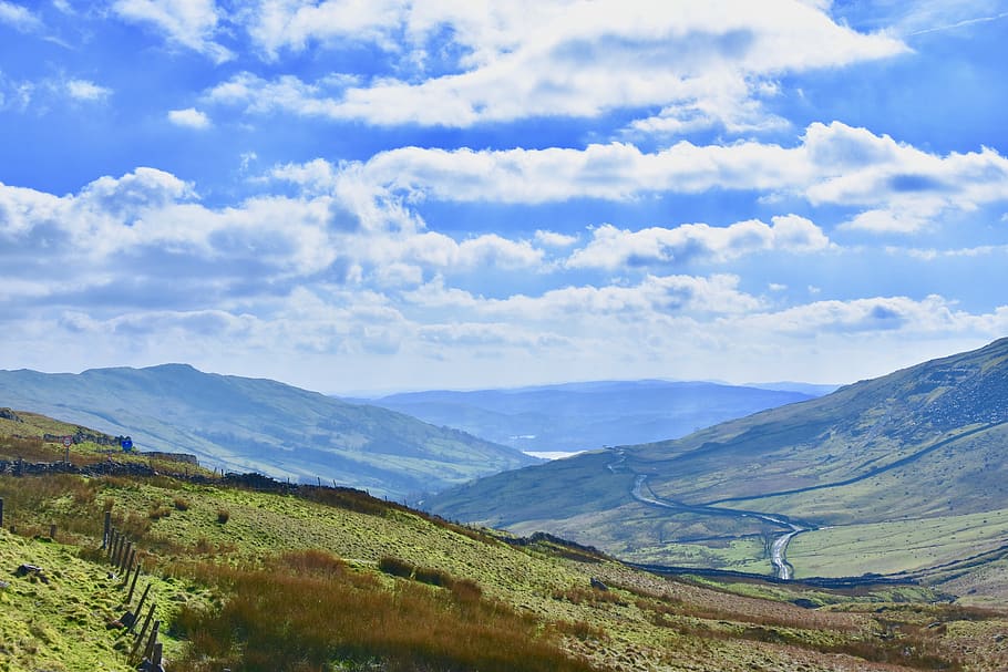 lake district, england, countryside, blue skies, windermere, HD wallpaper