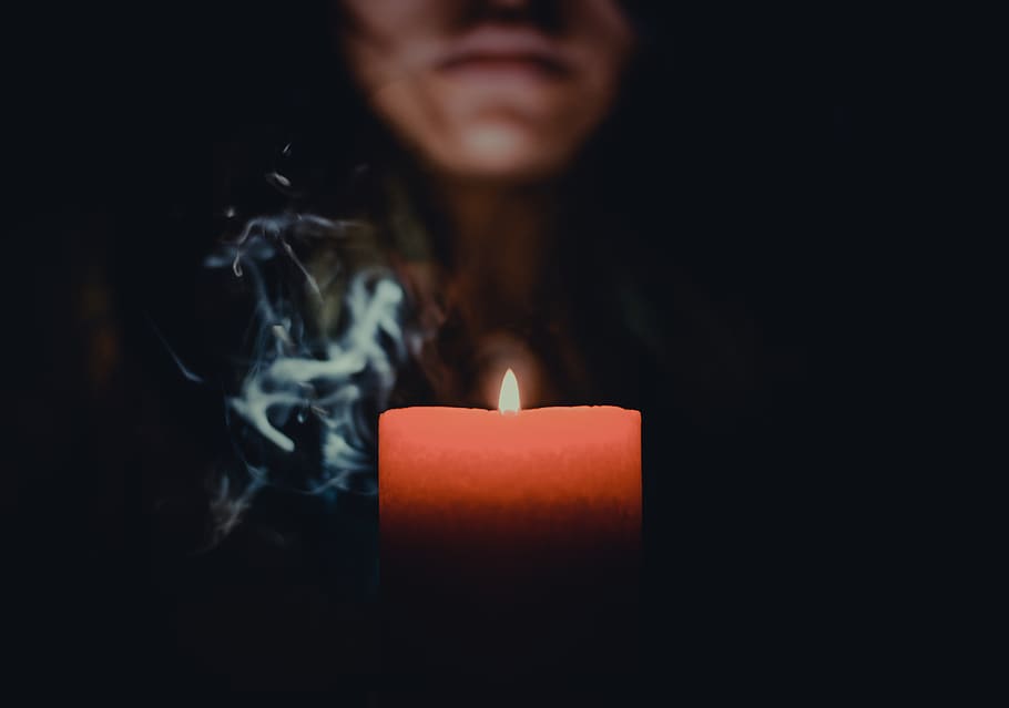 person behind candle, flame, burning, fire, heat - temperature HD wallpaper