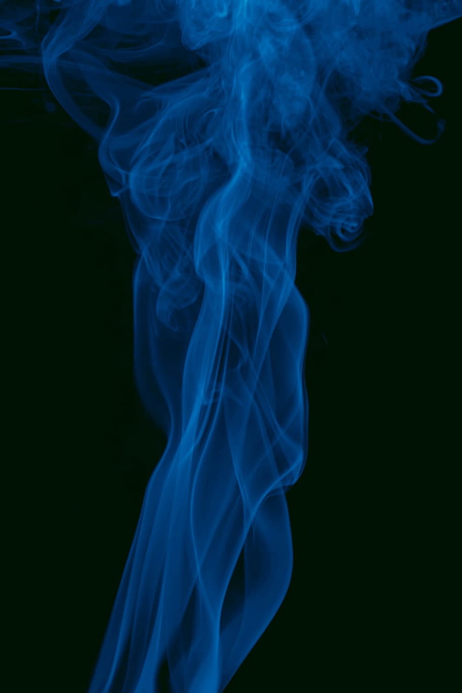 blue, background, smoke, isolated, black, smooth, shape, abstract HD wallpaper