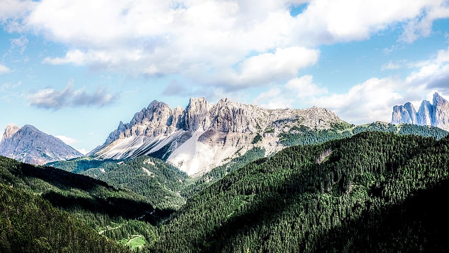 nature, landscape, mountain, clouds, sky, grass, field, travel HD wallpaper