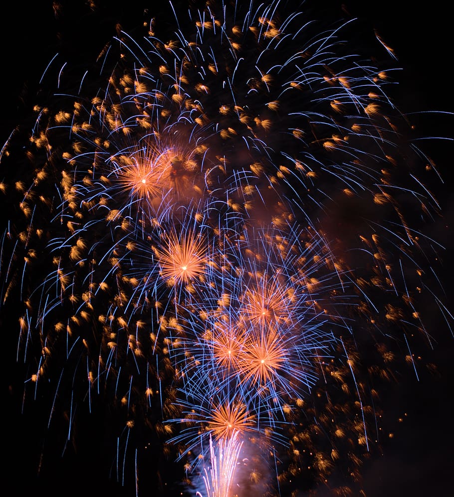 fireworks, sky, the eruption, light, colorful, the festival HD wallpaper