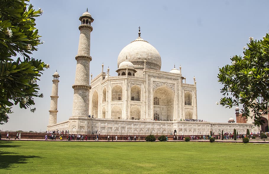 Taj Mahal, India, ancient, architecture, building, daylight, dome, HD wallpaper