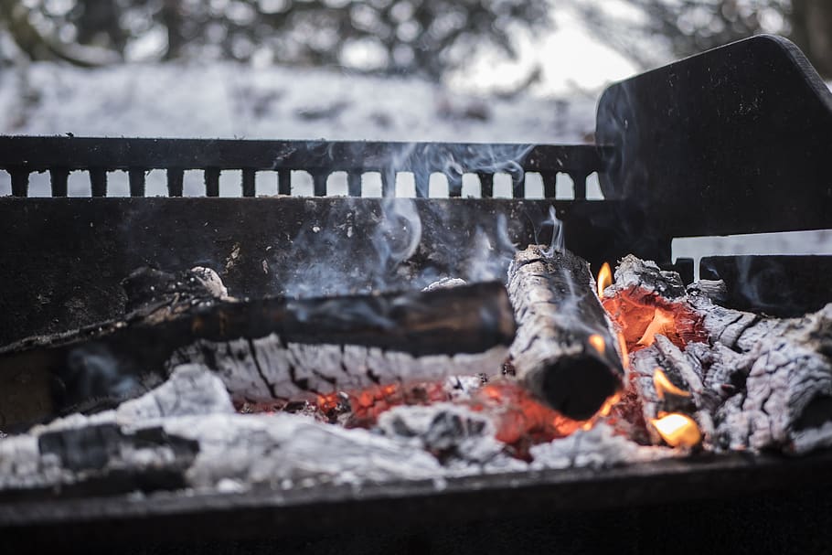 fire, winter, embers, atmosphere, flame, light, burning, heat - temperature HD wallpaper