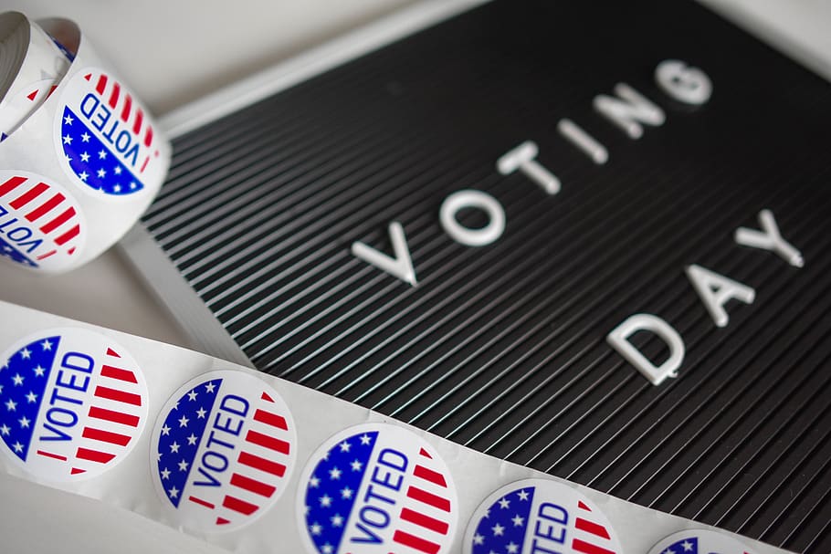 I Voted Sticker Lot, america, American flag, ballot, data, election