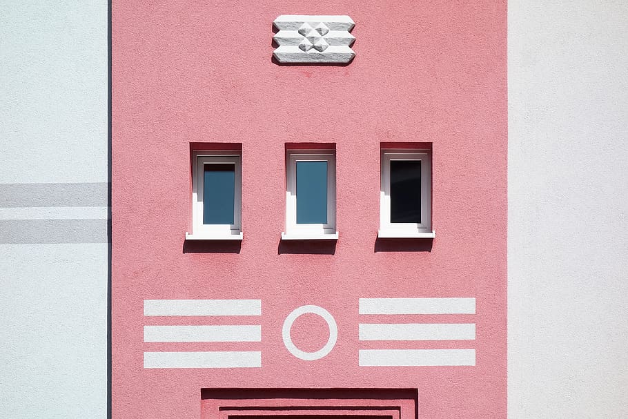architecture, building, infrastructure, pink, wall, design HD wallpaper