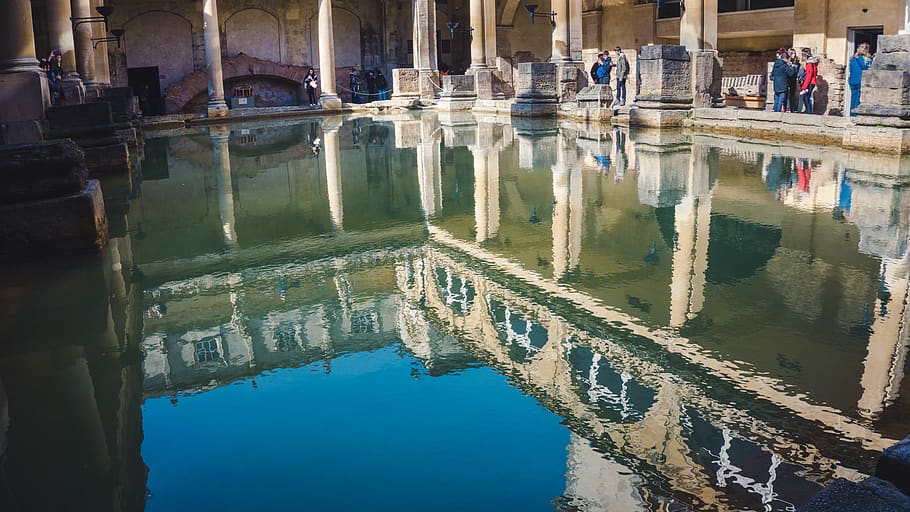 bath, united kingdom, romans, reflection, water, uk, culture HD wallpaper