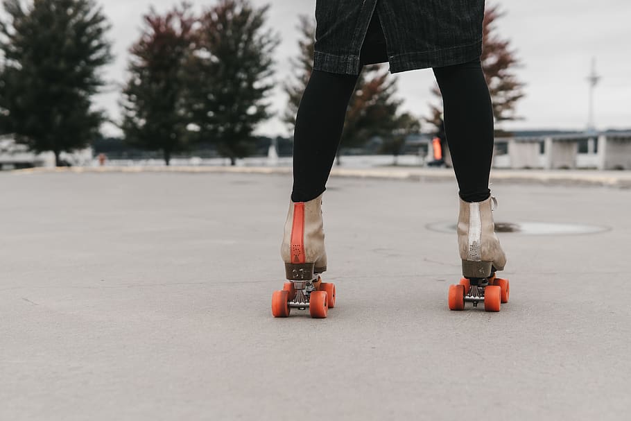 person skating on road, low section, sport, human leg, human body part, HD wallpaper