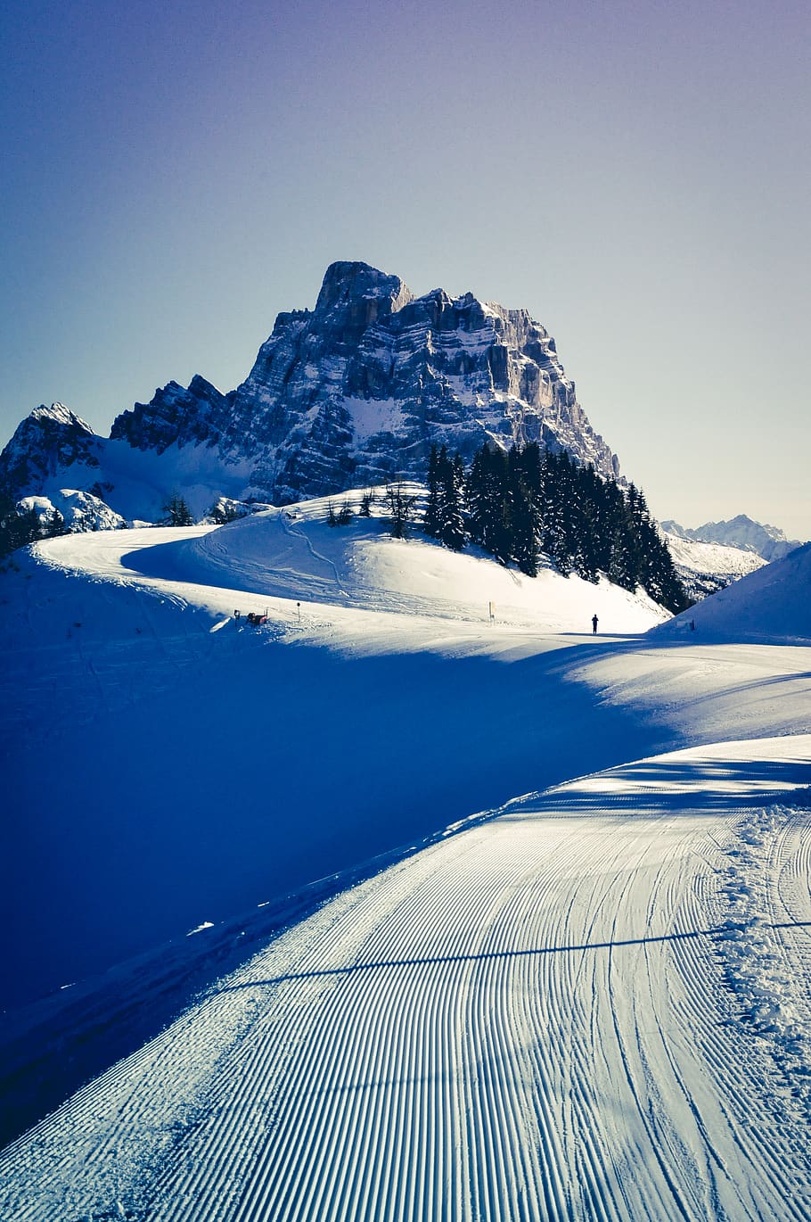 italy, civetta, white, skiing, sport, mountains, view, europe, HD wallpaper