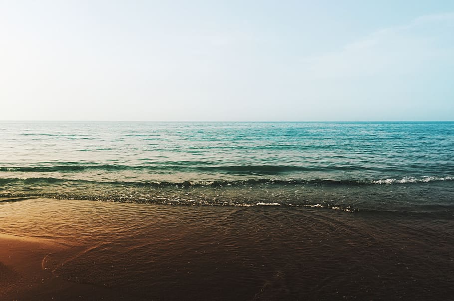 beach, horizon, ocean, sand, sea, seascape, seashore, sky, water HD wallpaper