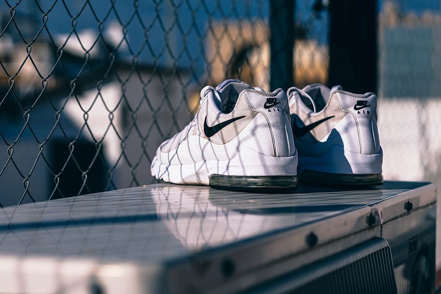 Drying Sneakers, no people, fence, selective focus, day, shoe HD wallpaper