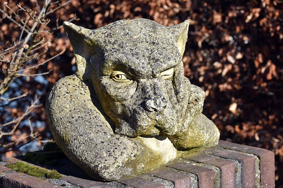 sculpture, singular, thoughtful, art, hold on, time, animal HD wallpaper