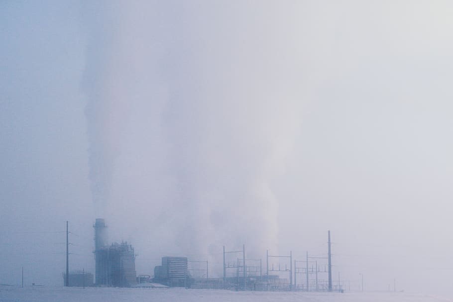 factory during day time, nature, building, pollution, united states HD wallpaper