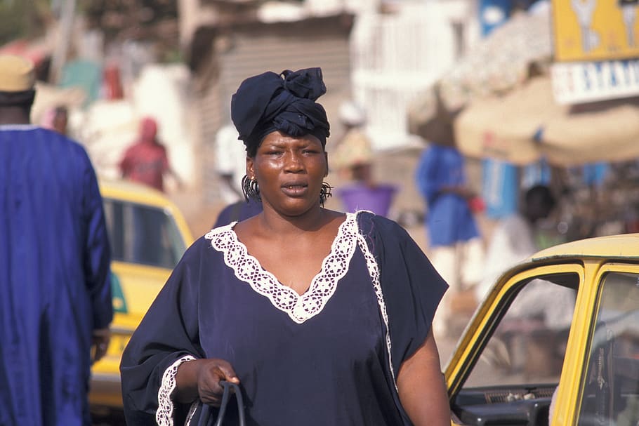the gambia, african, woman, focus on foreground, front view, HD wallpaper