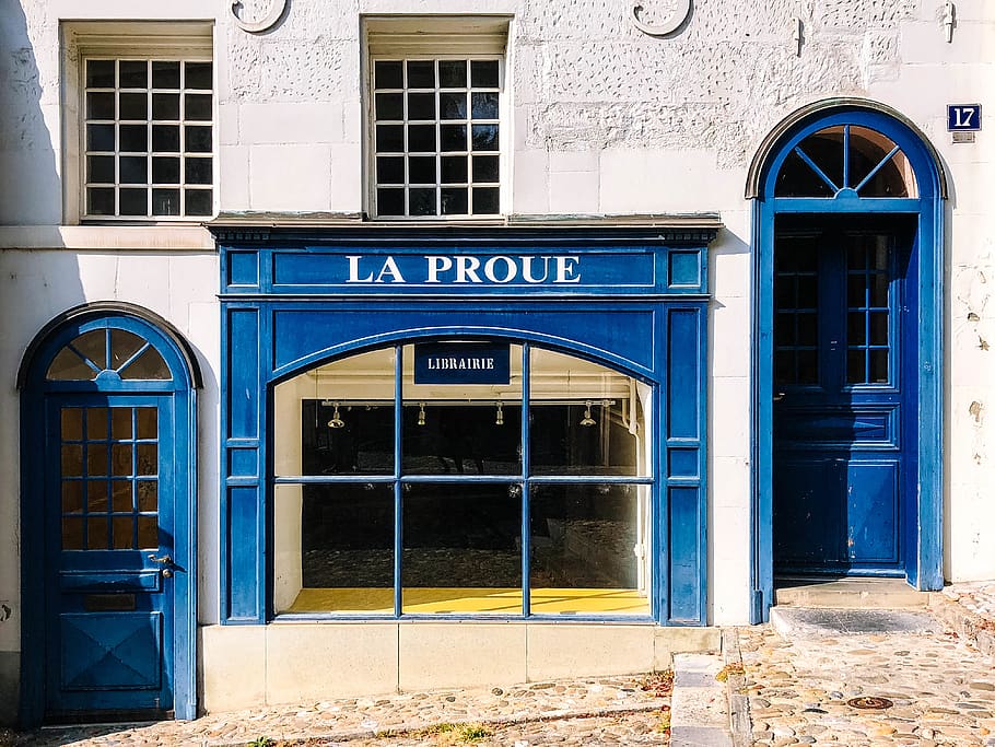 La Proue facade, brick, shop, town, street, road, city, building HD wallpaper