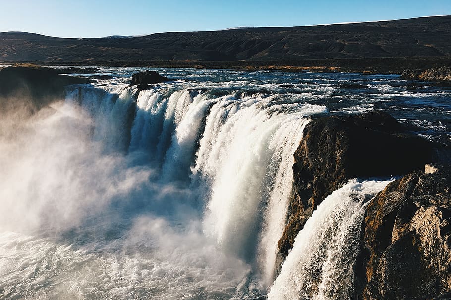 iceland, waterfall, beauty in nature, scenics - nature, motion HD wallpaper