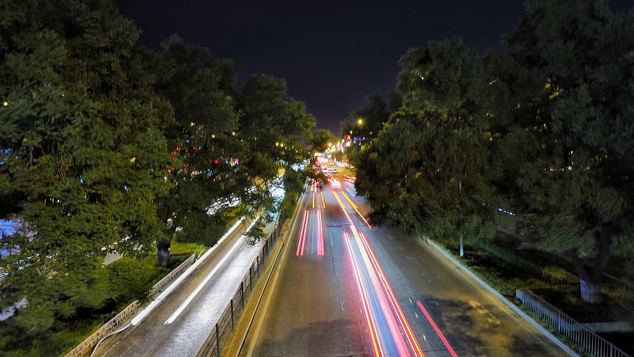 light, night, olympus, transportation, light trail, illuminated HD wallpaper