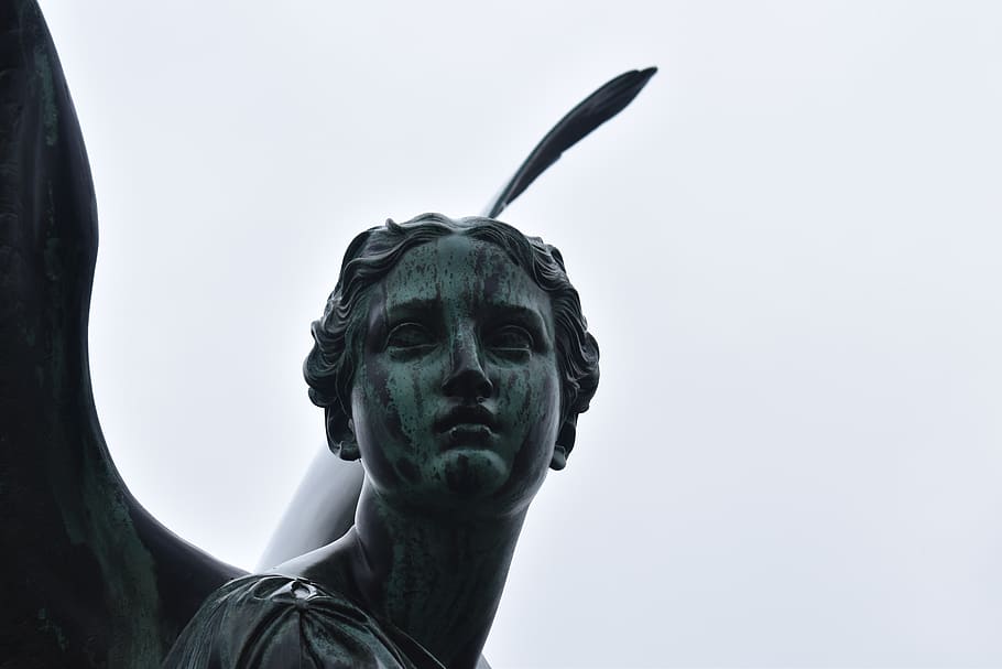 germany, berlin, sadness, angel, white, up close, black, statue HD wallpaper
