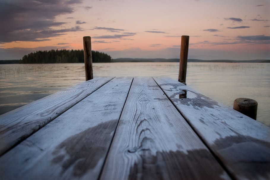 sweden, böda, water, sunset, wood - material, sky, lake, cloud - sky HD wallpaper
