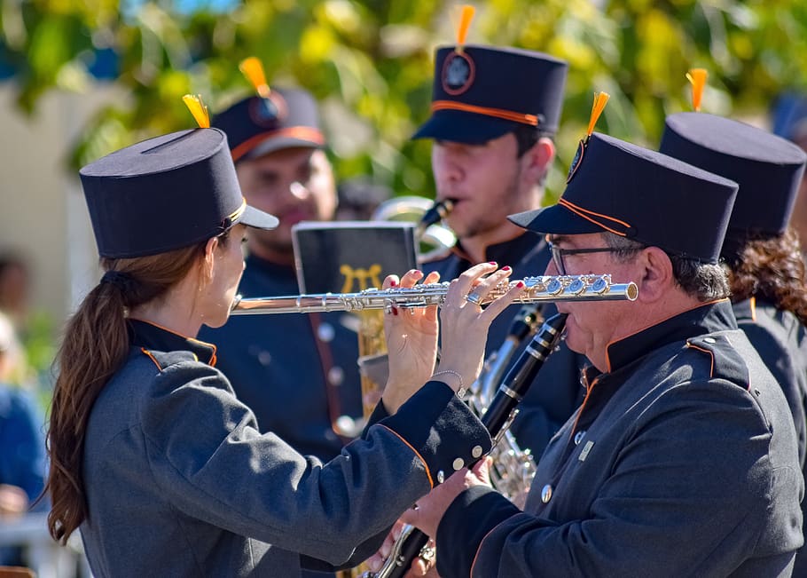 band, philharmonic, orchestra, practicing, practice, parade HD wallpaper