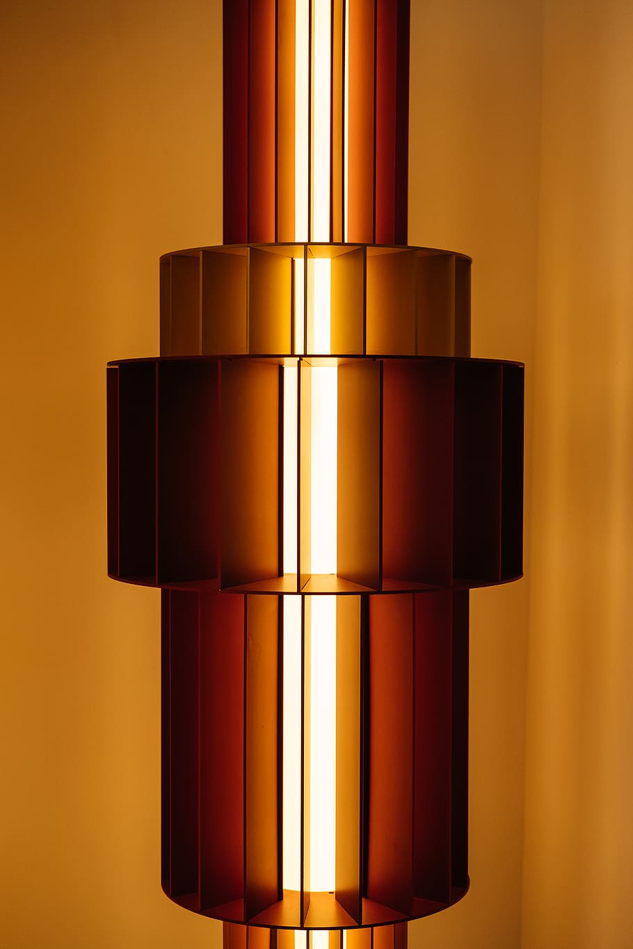 lighting, lamp, light fixture, orange, modern, glow, design HD wallpaper