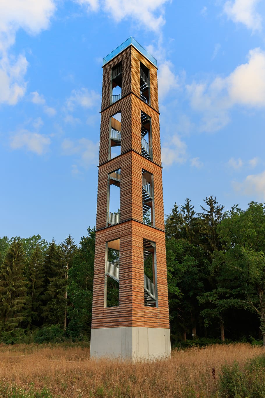 observation tower, bannwald, spell forest tower, pfrunger castle hamlets of ried HD wallpaper