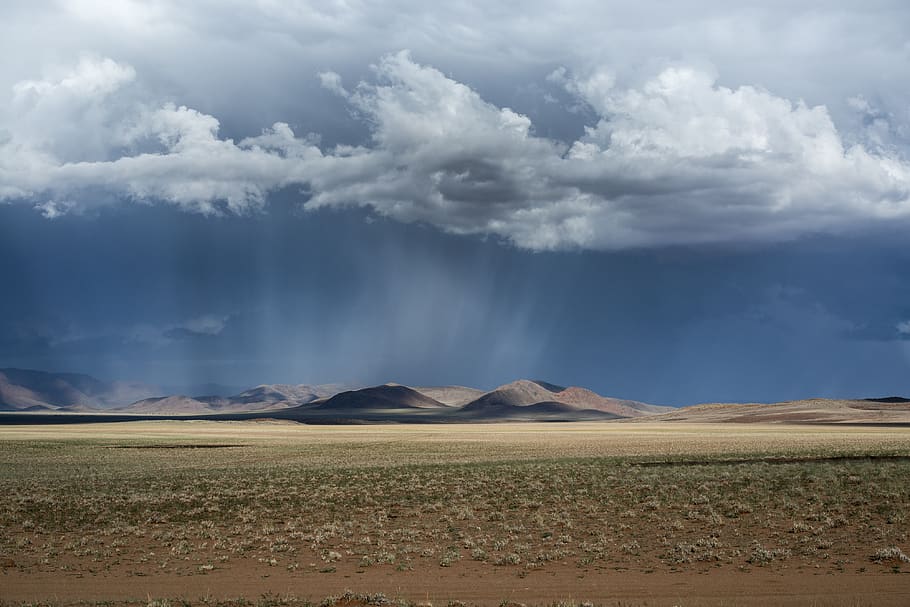 rain, clouds, namibia, mountains, storm, dark, thunderstorm HD wallpaper