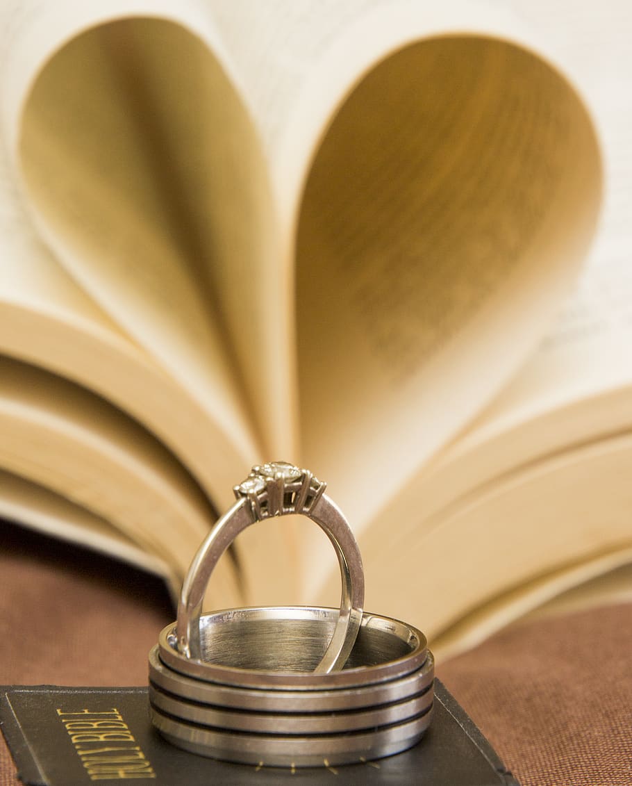 rings, couple, wedding, bride, bridegroom, love, heart, indoors HD wallpaper