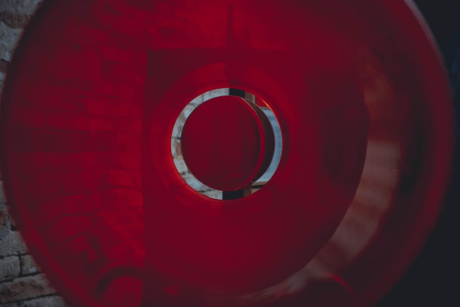 round red decor, venice, biennale di venezia, italy, window, light HD wallpaper
