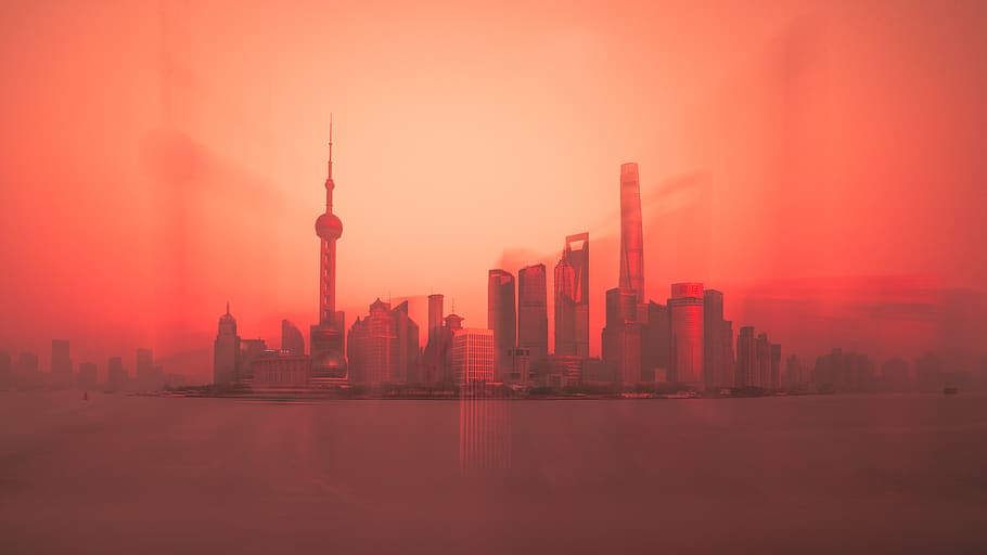 CN tower painting, architecture, city, building exterior, built structure HD wallpaper