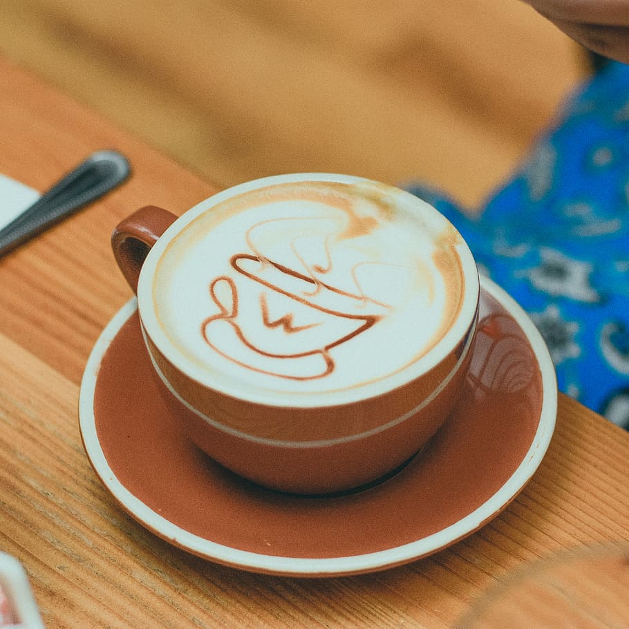 White Ceramic Cappuccino, blurred background, brown, caffeine HD wallpaper