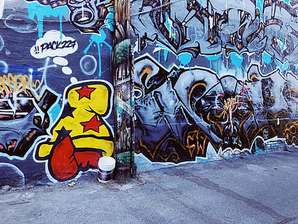 multicolored wall vandalism, graffiti, 647 n martel ave, los angeles HD wallpaper