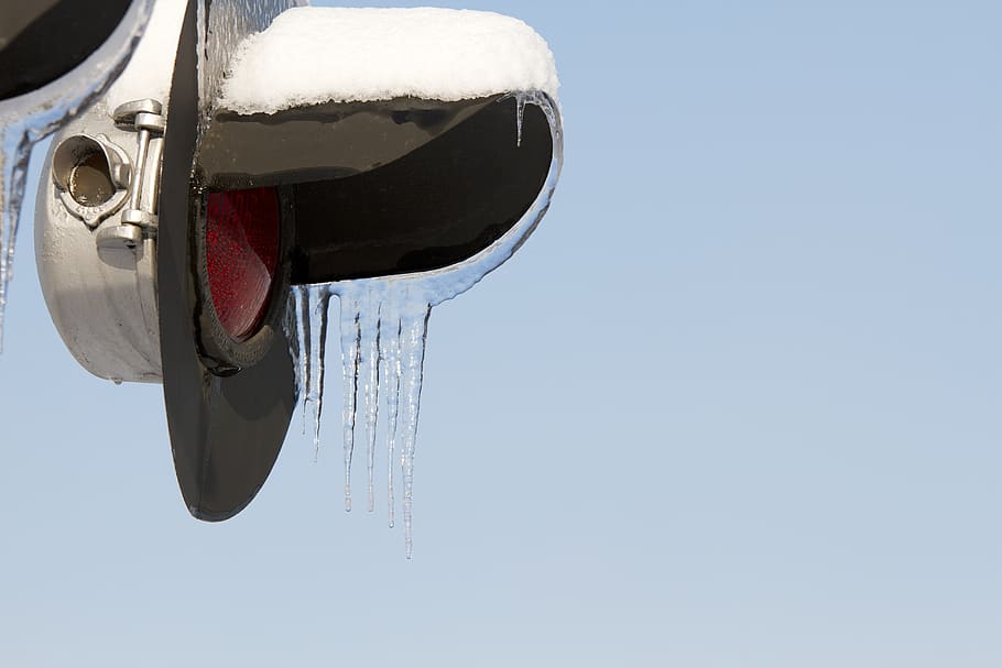 icicle, icicles, winter, negative space, transportation, railway HD wallpaper