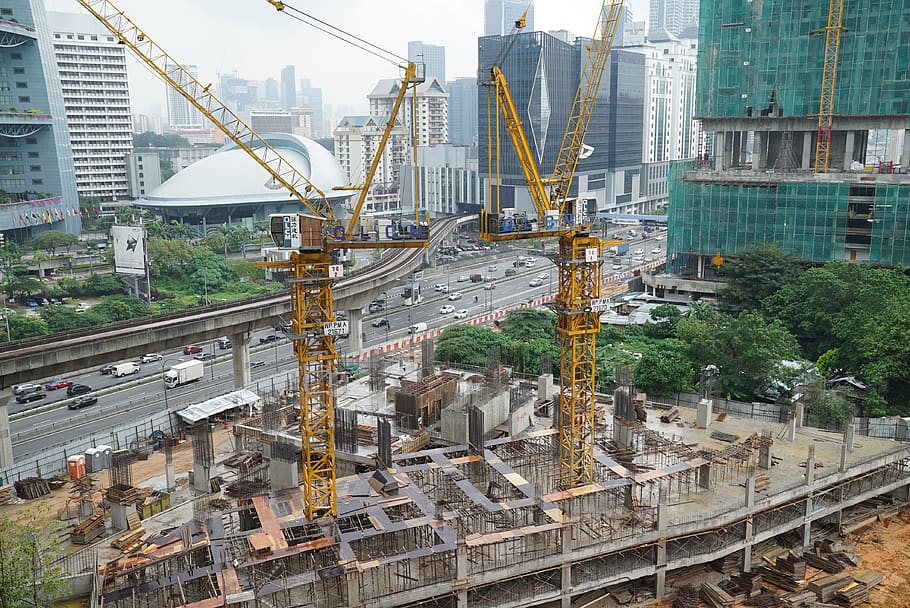 construction site, asian real estate development, muddy ground, HD wallpaper