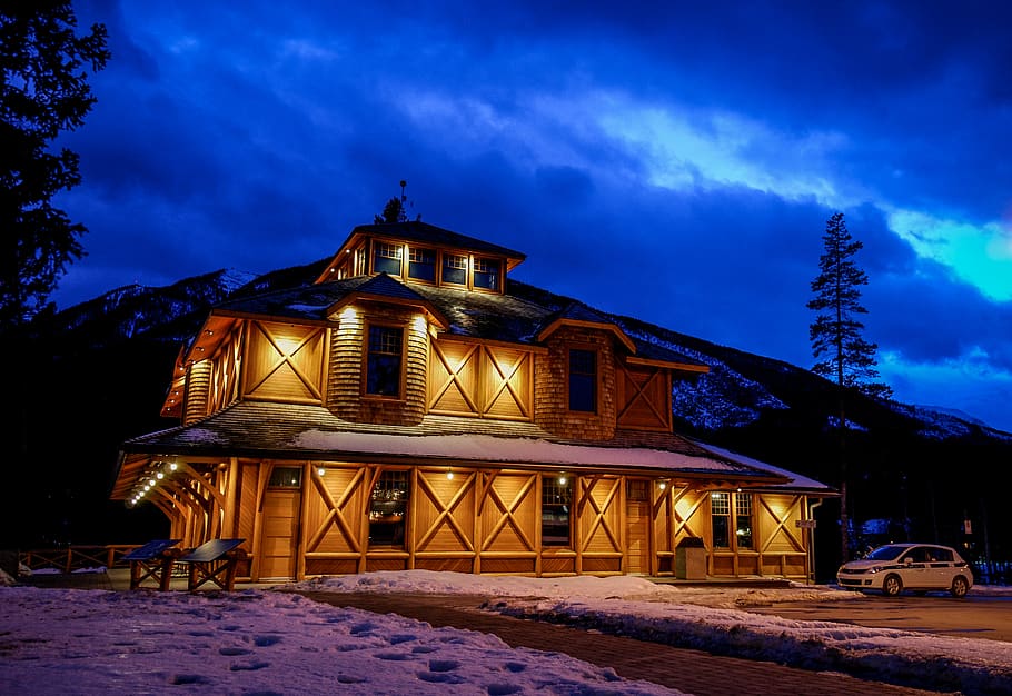 canada, banff, winter, snow, cold temperature, cloud - sky HD wallpaper