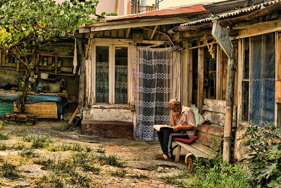 old man, reader, thoughtful, human, book, study, georgia, house HD wallpaper