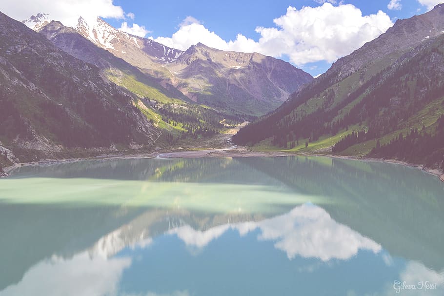 tree, lake, mountain, sunset, water, rock, scenics - nature HD wallpaper