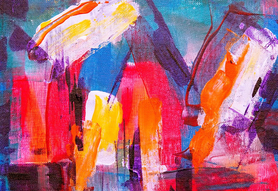 Multicolored Abstract Painting, abstract expressionism, acrylic paint