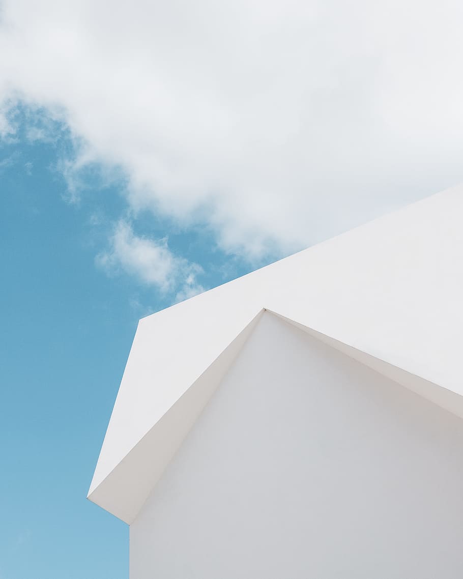 low-angle photography of white building, sky, cloud, architecture HD wallpaper