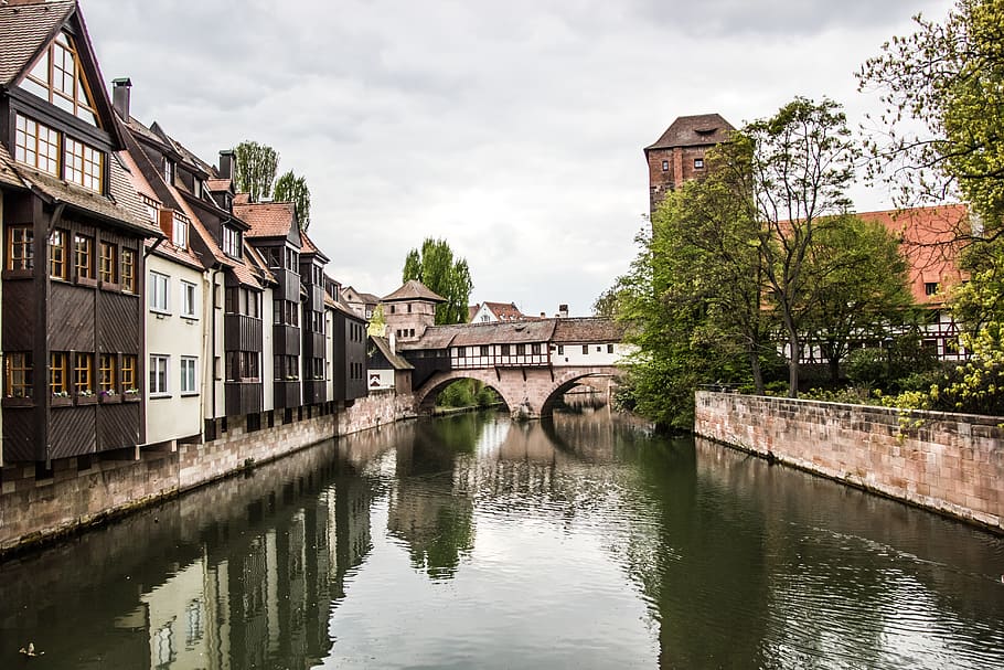germany, nuremberg, river, middleage, architecture, built structure HD wallpaper
