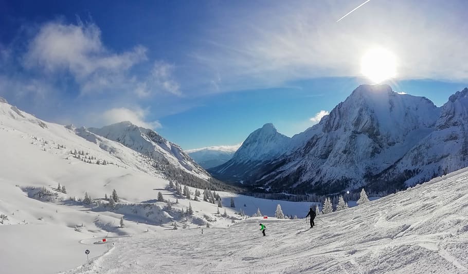 tirol, snow, skiing, austria, alpine, landscape, mountain, winter HD wallpaper
